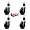 Service Caster 4'' Soft Rubber Wheel Swivel 1-7/8'' Expanding Stem Caster Set, 4PK SCC-EX20S414-SRS-178-4 - alternate 4